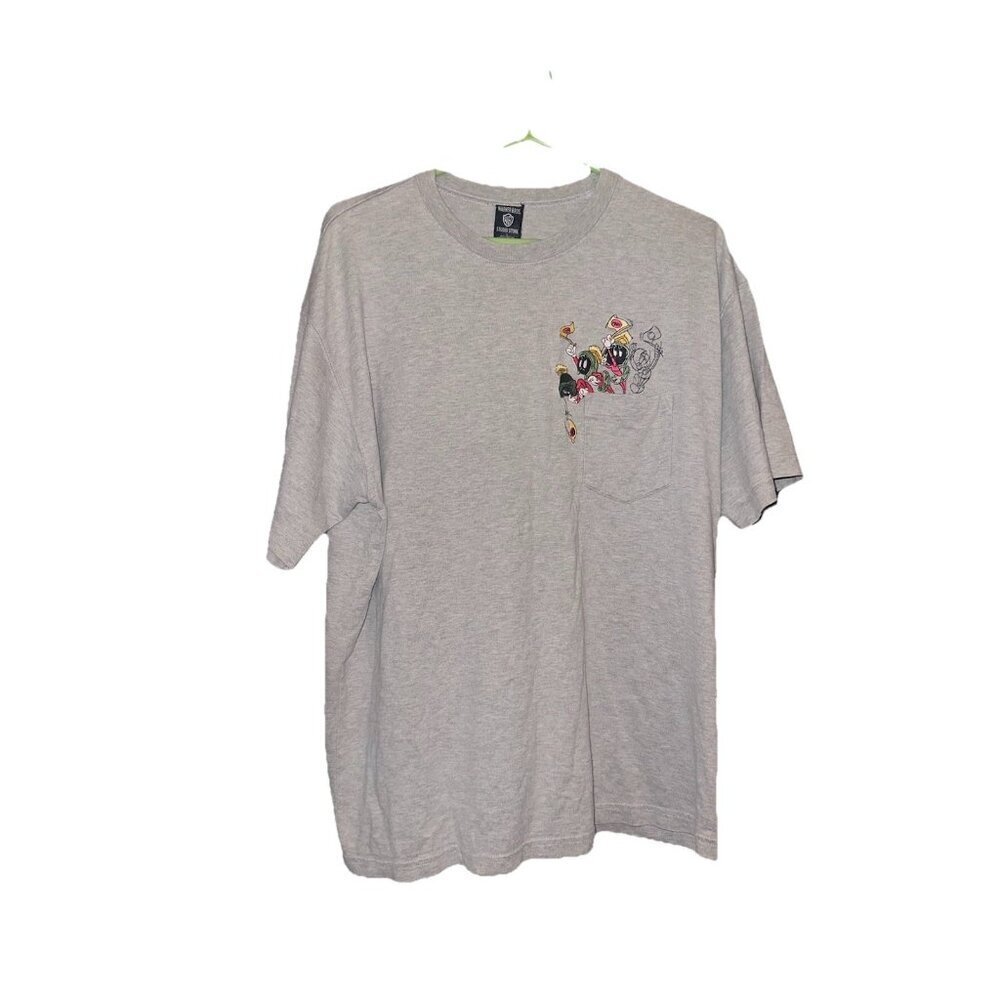 Vintage Warner Brothers Marvin the Martian Pocket T-Shirt Size Large
